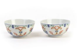 A PAIR OF DOUCAI PORCELAIN BOWLS