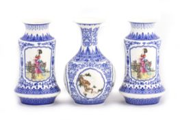 THREE CONTEMPORARY CHINESE PORCELAIN VASES