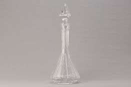 A LARGE CUT GLASS DECANTER
