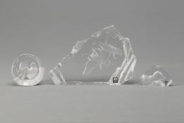 THREE MATS JOHANSSON GLASS SCULPTURES