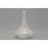 A LALIQUE CARAFE OR DECANTER MURES