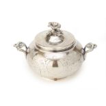 A CHRISTOFLE TWIN HANDLED SUGAR BOWL AND COVER