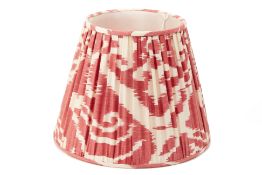 A RED IKAT SILK LAMP SHADE