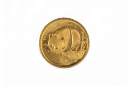 A CHINESE 1987 1/10 OZ GOLD 10 YUAN COIN