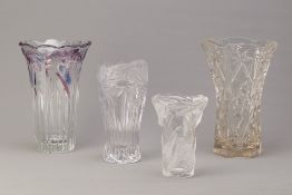 FOUR ASSORTED GLASS VASES