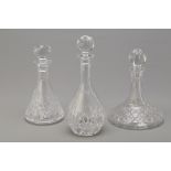 TWO WATERFORD CRYSTAL AND A TYRONE CRYSTAL DECANTER