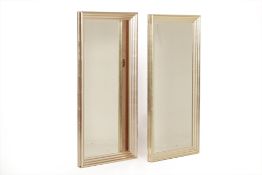 A PAIR OF SILVER FINISHED RECTANGULAR MIRRORS