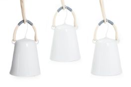 A SET OF THREE 'DING'‘ PENDANT LIGHTS BY LATITUDE 22N