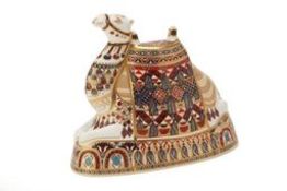 A ROYAL CROWN DERBY IMARI CAMEL PAPERWEIGHT