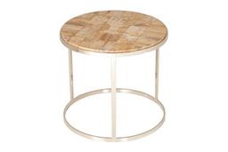 A PETRIFIED WOODEN CIRCULAR SIDE TABLE