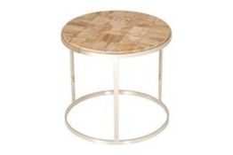 A PETRIFIED WOODEN CIRCULAR SIDE TABLE