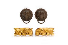TWO PAIRS OF CHINESE DECORATIVE LIONS