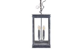 A FOUR LIGHT INDUSTRIAL STYLE METAL HALL LANTERN