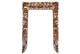 A PERANAKAN GILT WOOD CARVED ARCH