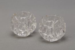 A PAIR OF TIFFANY & CO. CRYSTAL CANDLE HOLDERS