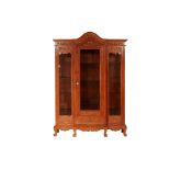 A PERANAKAN GLAZED TRIPLE DISPLAY CABINET