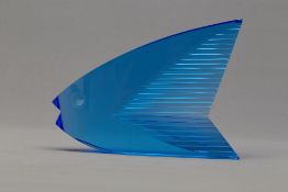 A MOSER BLUE GLASS MODEL OF A FISH