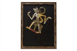 AN INDONESIAN WAYANG KULIT LEATHER PUPPET