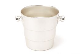 A SILVER PLATED TWIN HANDLED WINE COOLER