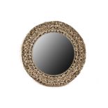 A LARGE CIRCULAR NICKEL MIRROR