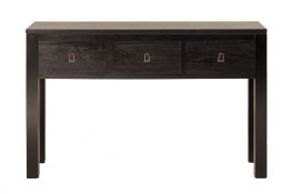 AN EBONISED WOOD CONSOLE TABLE
