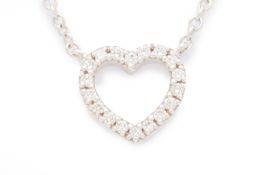 A TIFFANY & CO. HEART SHAPED DIAMOND PENDANT