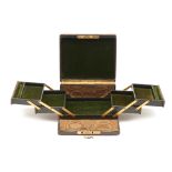 AN ANTIQUE EXPANDING JEWELLERY BOX