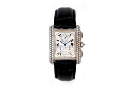 A CARTIER MEN'S TANK FRANCAISE DIAMOND SET WATCH