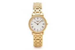 A LONGINES LADIES GOLD PLATED BRACELET WATCH