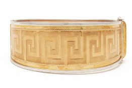 AN ITALIAN YELLOW GOLD CUFF BRACELET