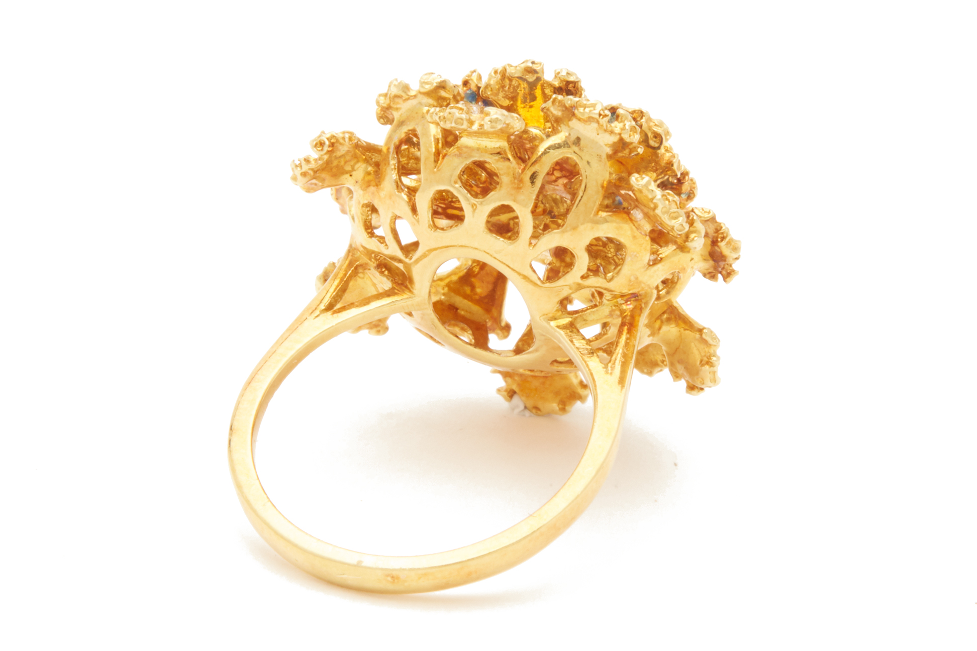 AN 18K YELLOW GOLD ENAMEL RING - Image 4 of 4