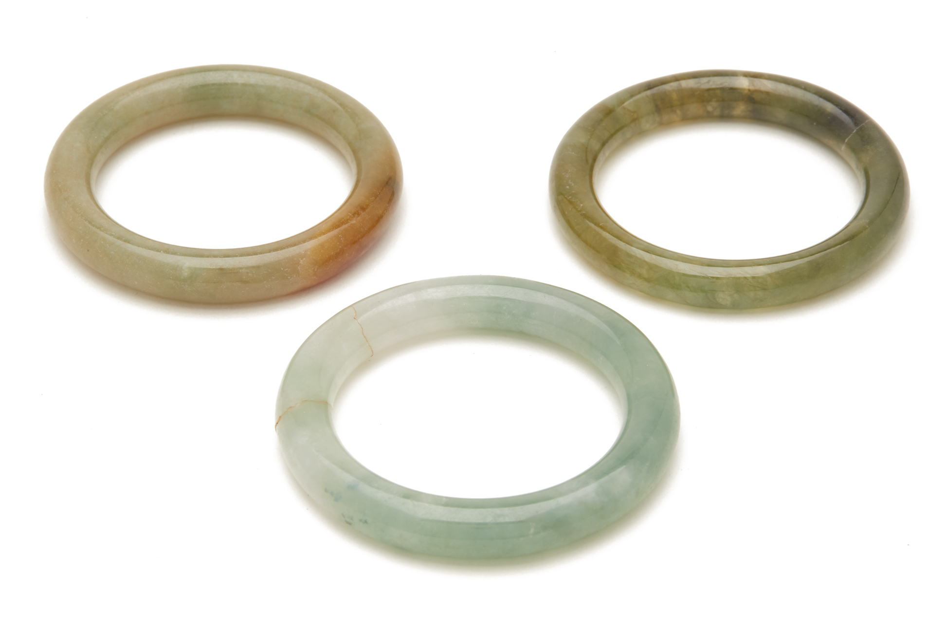 THREE CHILDS JADE BANGLES - Image 2 of 3