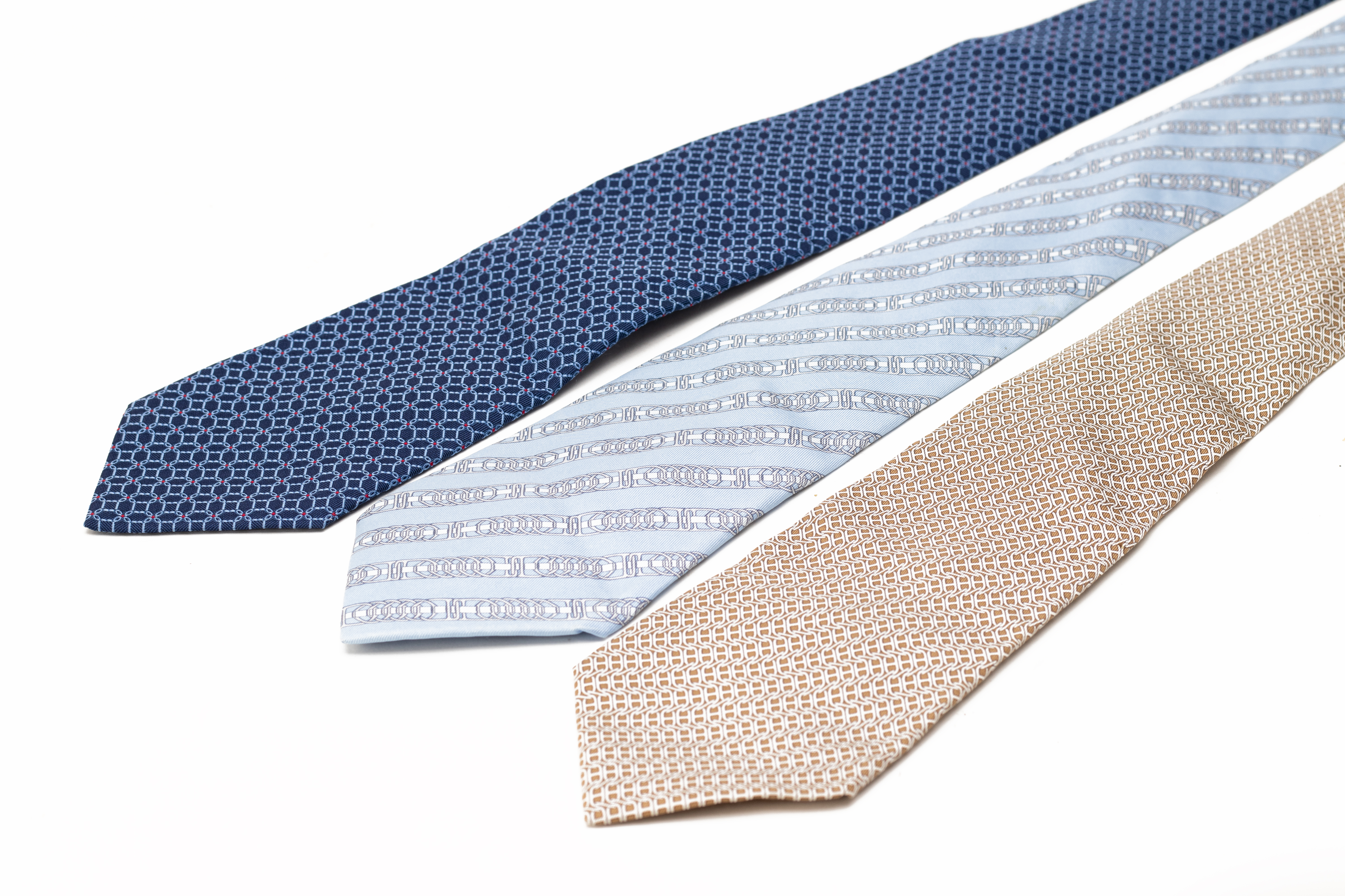 THREE HERMES MEN'S TIES