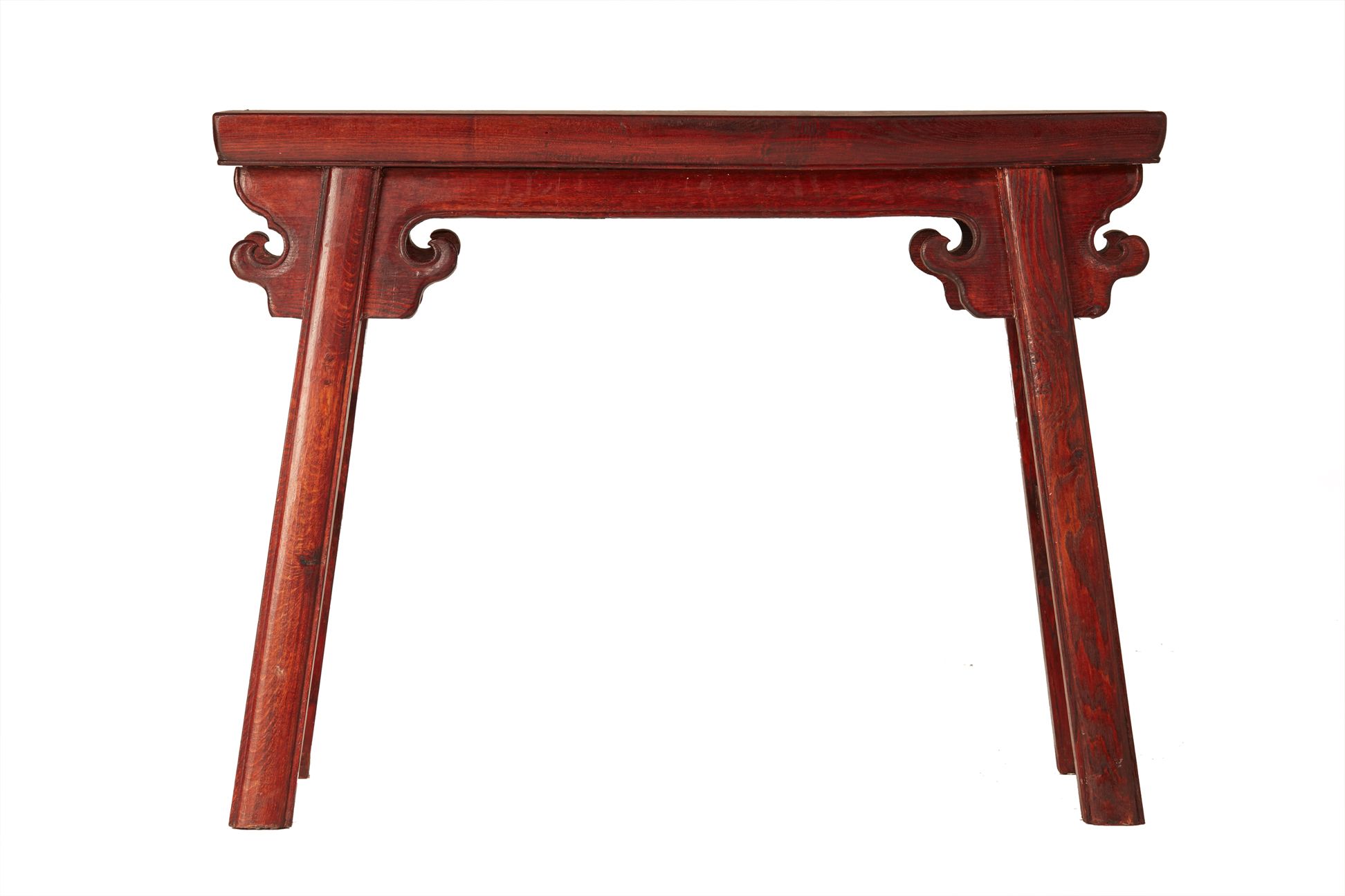 A PAIR OF RED LACQUERED CHINESE BENCHES - Image 2 of 2