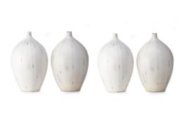 FOUR LARGE PAINTED VASES