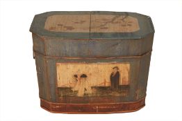 A CHINESE LACQUERED BOX OR BABY BATH