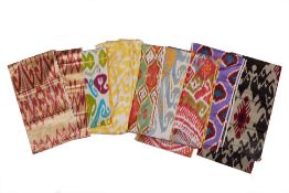 A GROUP OF VINTAGE IKAT AND OTHER FABRIC