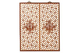 A CHINESE CARVED HARDWOOD SCREEN PANEL