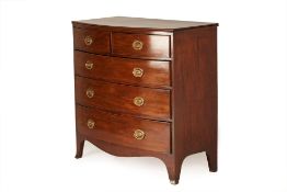 A GEORGE III BOWFRONT MAHOGANY CHEST OF DRAWERS