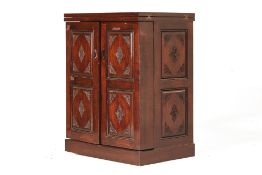 A HARDWOOD BAR CABINET