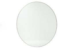 A GREY CIRCULAR MIRROR