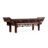 A SMALL ANTIQUE WOOD CHINESE ALTAR TABLE