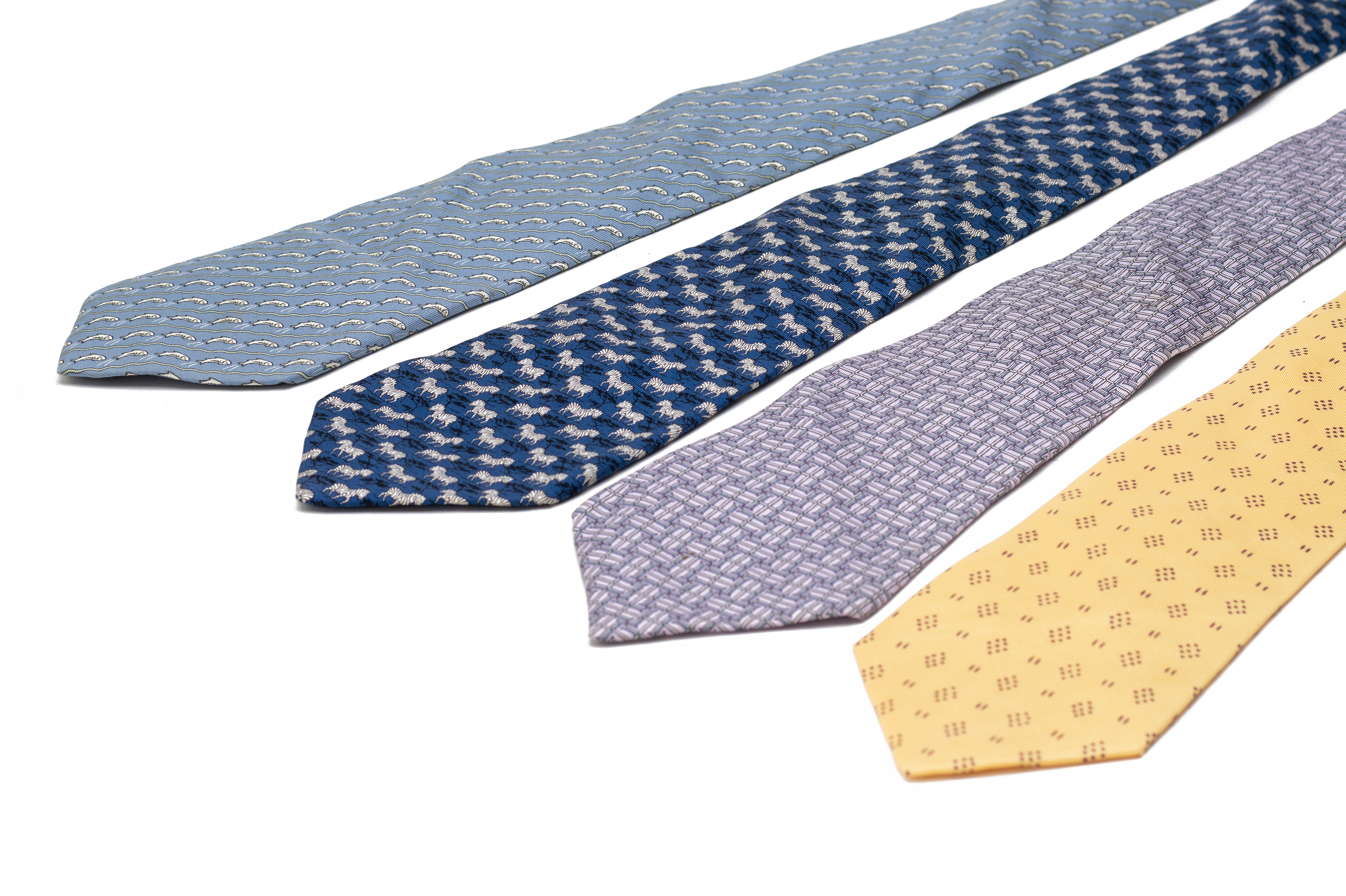 FOUR HERMES MEN'S TIES