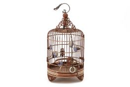 A CHINESE CYLINDRICAL BIRDCAGE