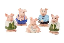 A GROUP OF FIVE WADE NATWEST PIG MONEY BOXES