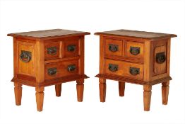 A PAIR OF LARGE INDONESIAN SIDE TABLES