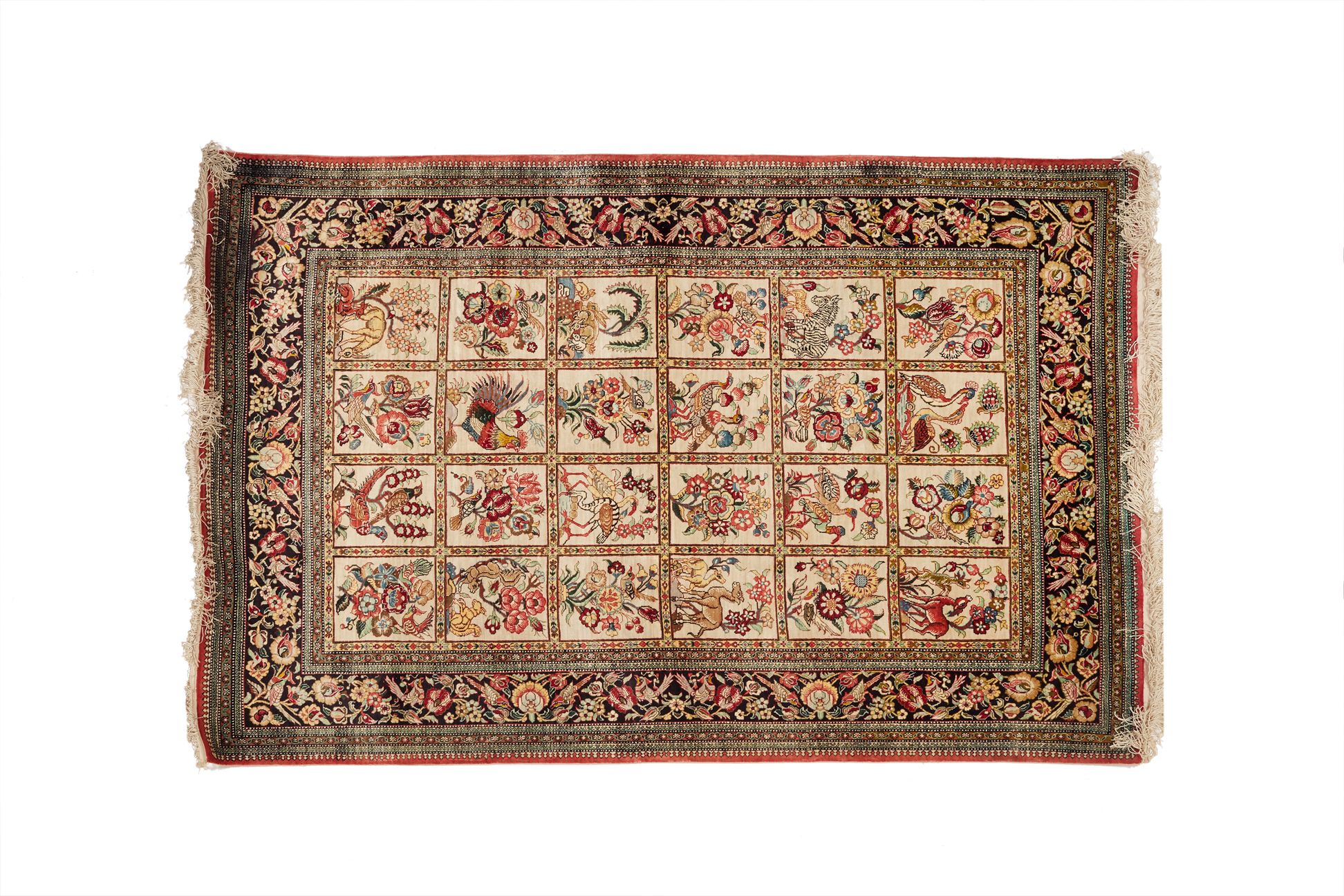 A KASHMIR DESIGN SILK RUG