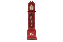 A SCHATZ REPRODUCTION CHINOISERIE INLAID LONGCASE CLOCK