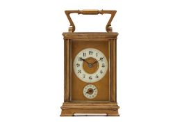 A FRENCH BRASS CARRIAGE CLOCK