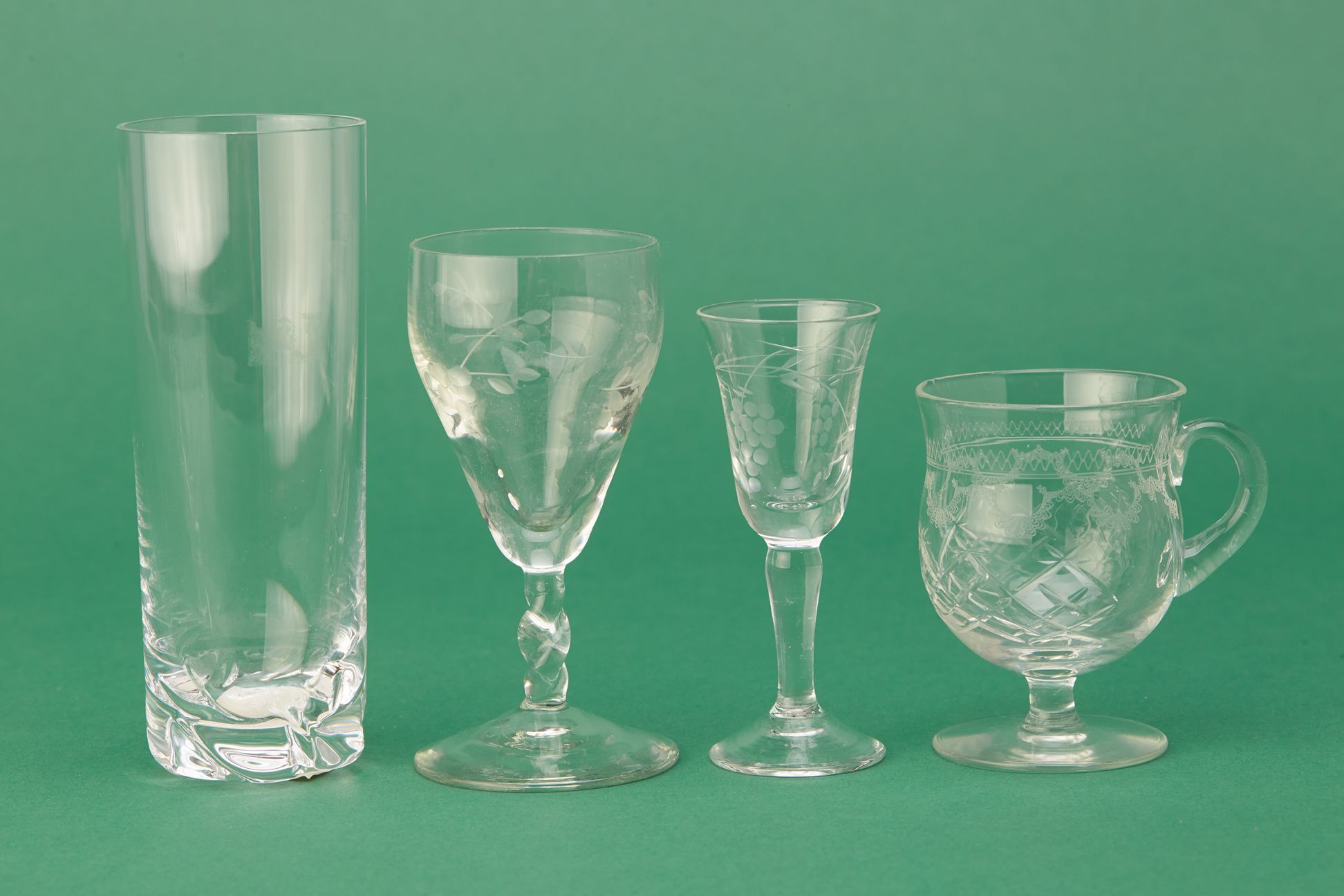 THREE DAUM HIGHBALL GLASSES AND A QUANTITY OF ANTIQUE GLASS - Image 2 of 2